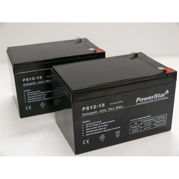 Batteryjack PowerStar PS12-15-2Pack13 12V; 15Ah Sealed Lead Acid Battery For Ebike Electric Scooter Battery PS12-15-2Pack13 - main